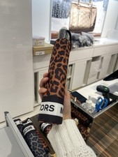 Michael Kors Women Fashion Compact Leopard Print Folding Umbrella Butterscotch