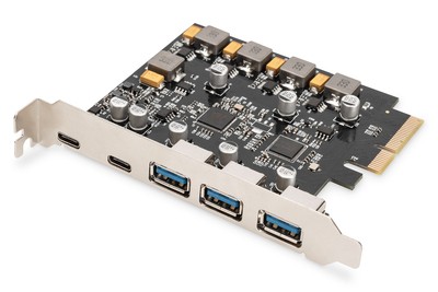 DS-30222 DIGITUS PCIe Karte 2x USB-C + 3x USB A ~D~