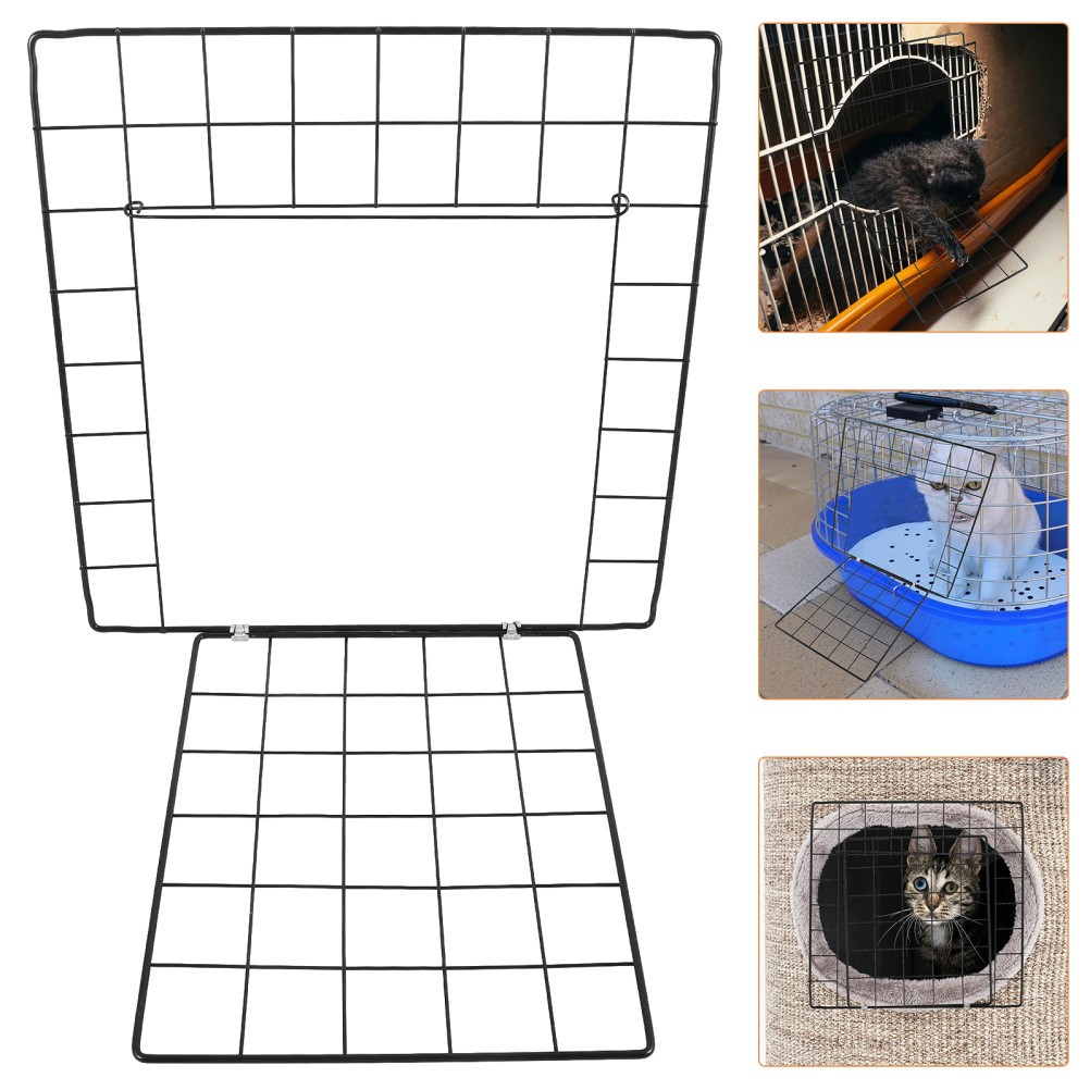 Porta gabbia per gatti in ferro nero resistente