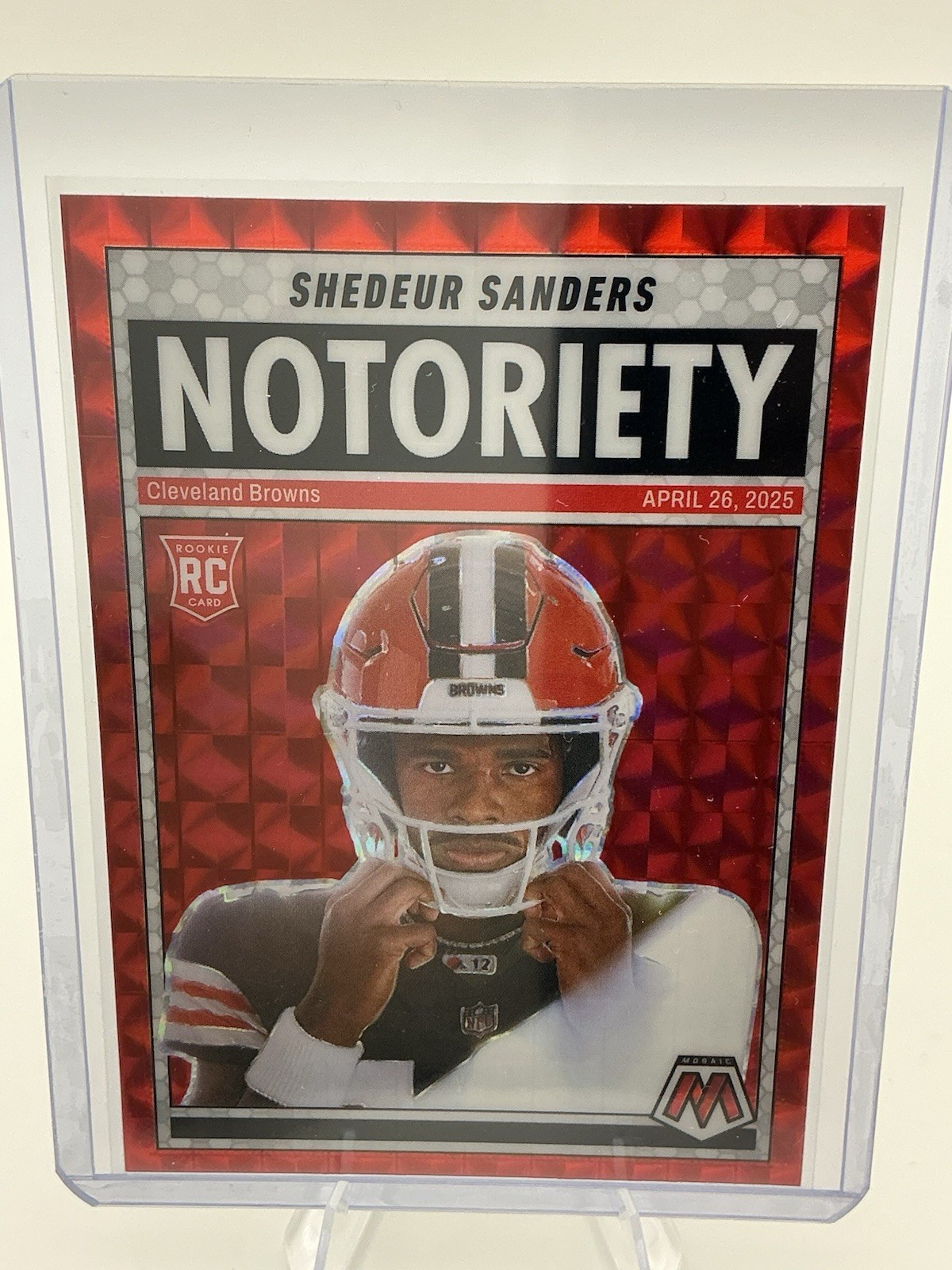 2025 Panini Mosaic - Notoriety Shedeur Sanders #13 Red Mosaic Prizm (RC)