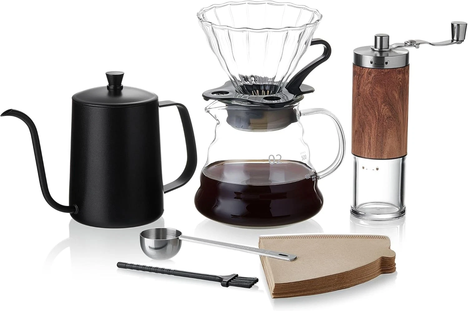 6-Piece Pour Over Coffee Maker Set for Home & Travel Brewing