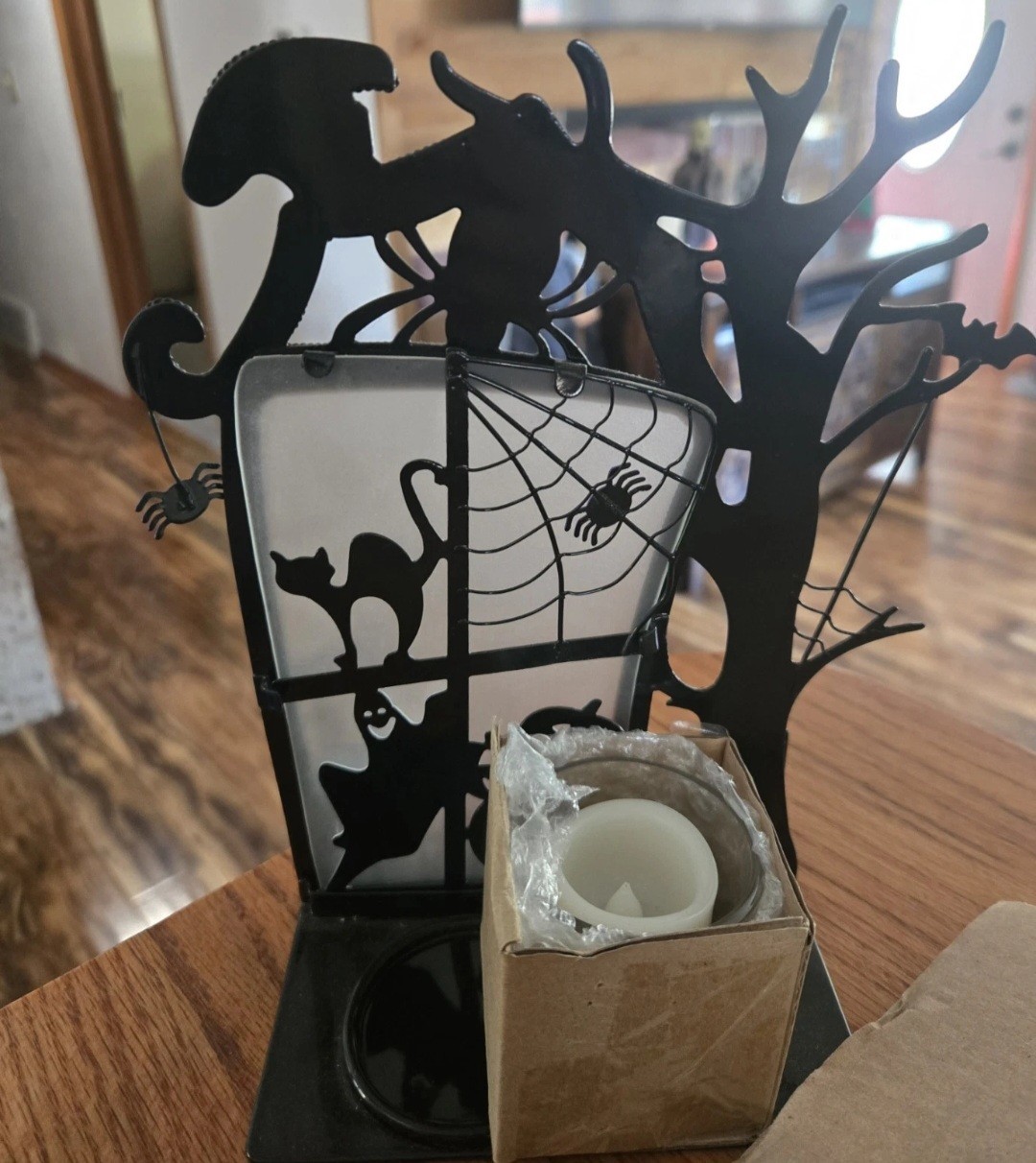 PartyLite Halloween Haunted House Votive Tea Light Silhouette Candle Holder