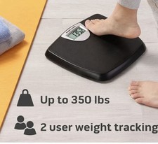 Health o meter Digital Bathroom Scale Weight Tracking Modern Black 350 lbs