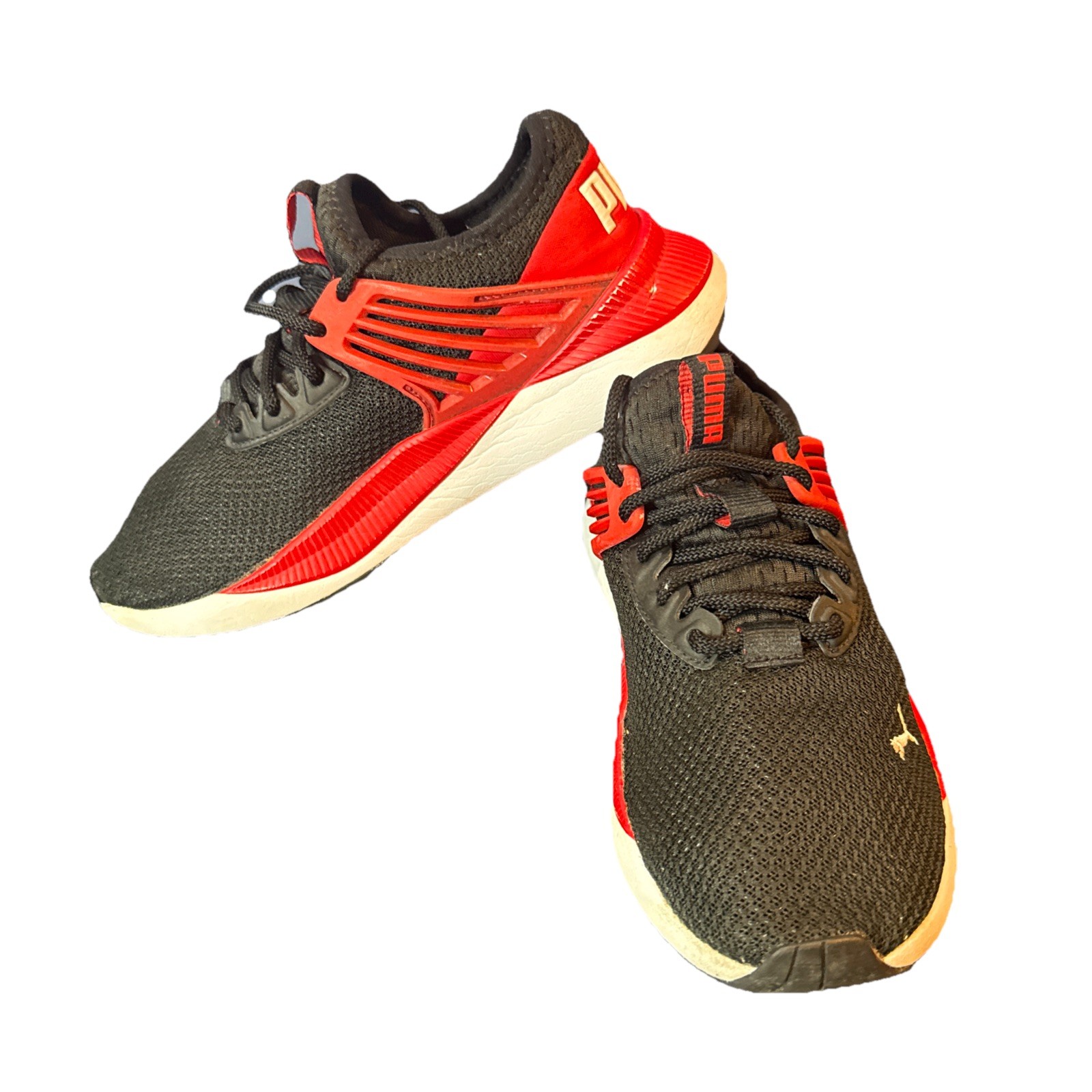 PUMA Shoes Mens  4 Black & Red Pacer Running SoftFoam thumbnail 2