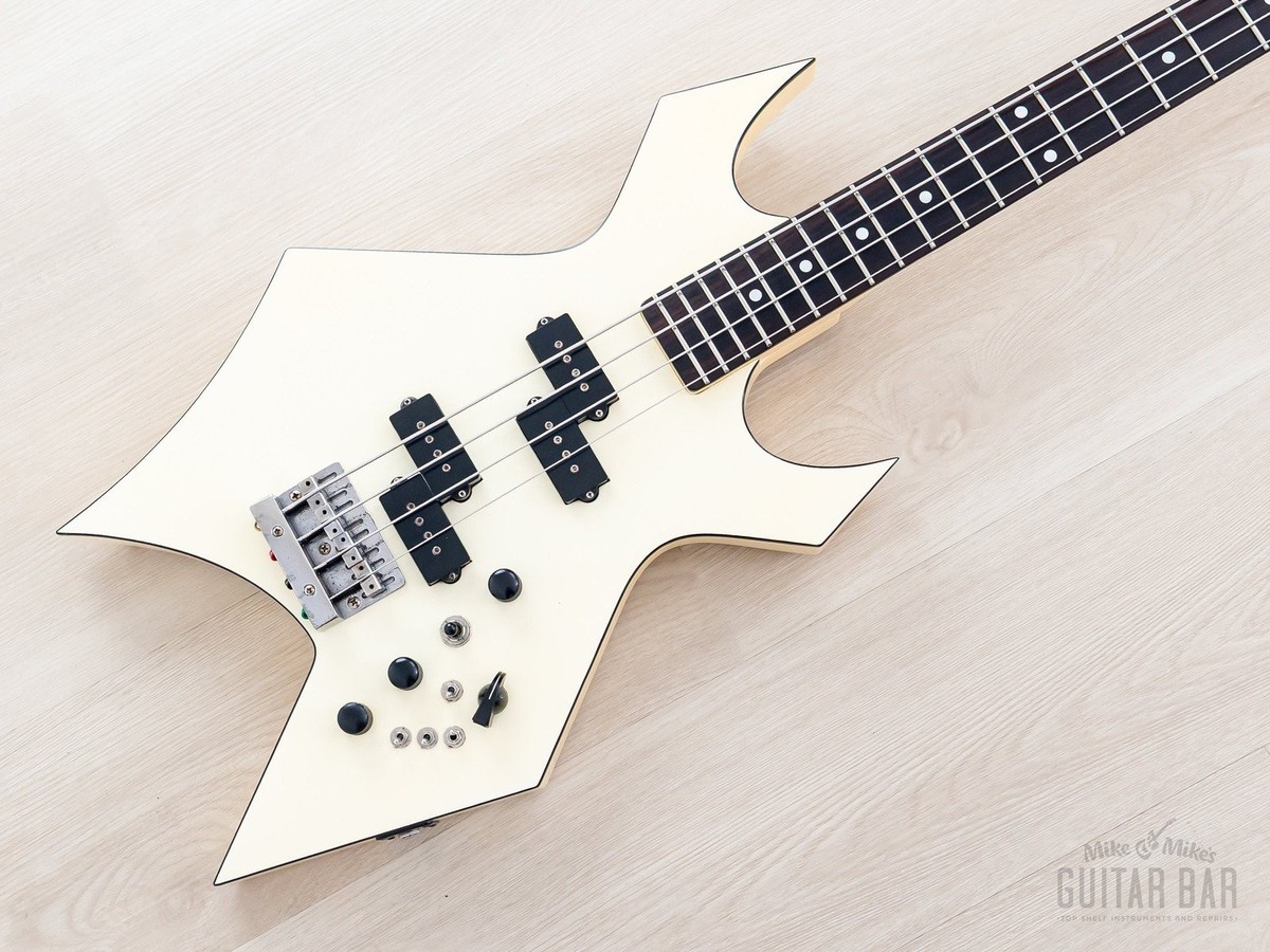 1985 B.C. Rich Warlock Bass NJ Series White Nikki Sixx w/ Active