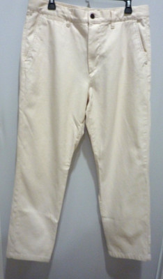 No9 H&M Essentials Men s Pants 34 Cream Regular Fit Chinos Cotton Pockets Loops