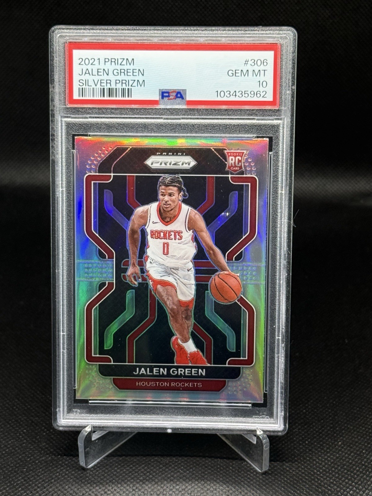 2021 Jalen Green Panini Prizm Silver Prizm Rookie #306 PSA 10 view 1