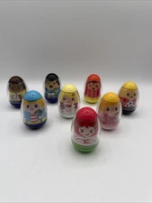 Vintage Hasbro Weeble Wobbles Small Lot Of 7 Boy Girl Kids People