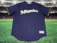Milwaukee Brewers Men s Majestic Jersey Sz XL Blue Preowned