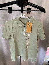 Monoprix Polo Shirt Boys Size 5ANS Sage Green Organic Cotton