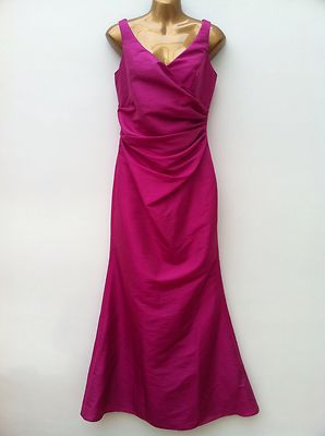 BHS WEDDING Long Bridesmaid Bridal Wedding Dress Size 10 Fuchsia