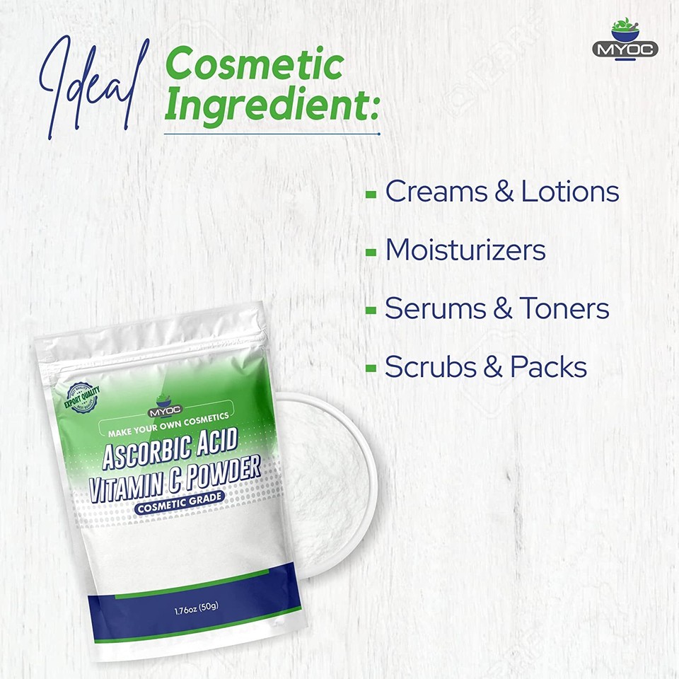 MYOC Ascorbic Acid Vitamin C Powder,for Skin,Cleaning & Pool Stain 50gm
