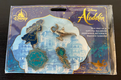 Disney Store Live Action ALADDIN Limited Release Pin Set of 4 Jasmine Lamp 2019