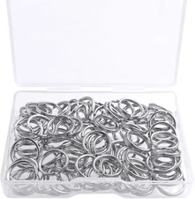 100 Pcs Split Ring, Small Key Rings Bulk Split Keychain Rings DIY Craft Metal Ke