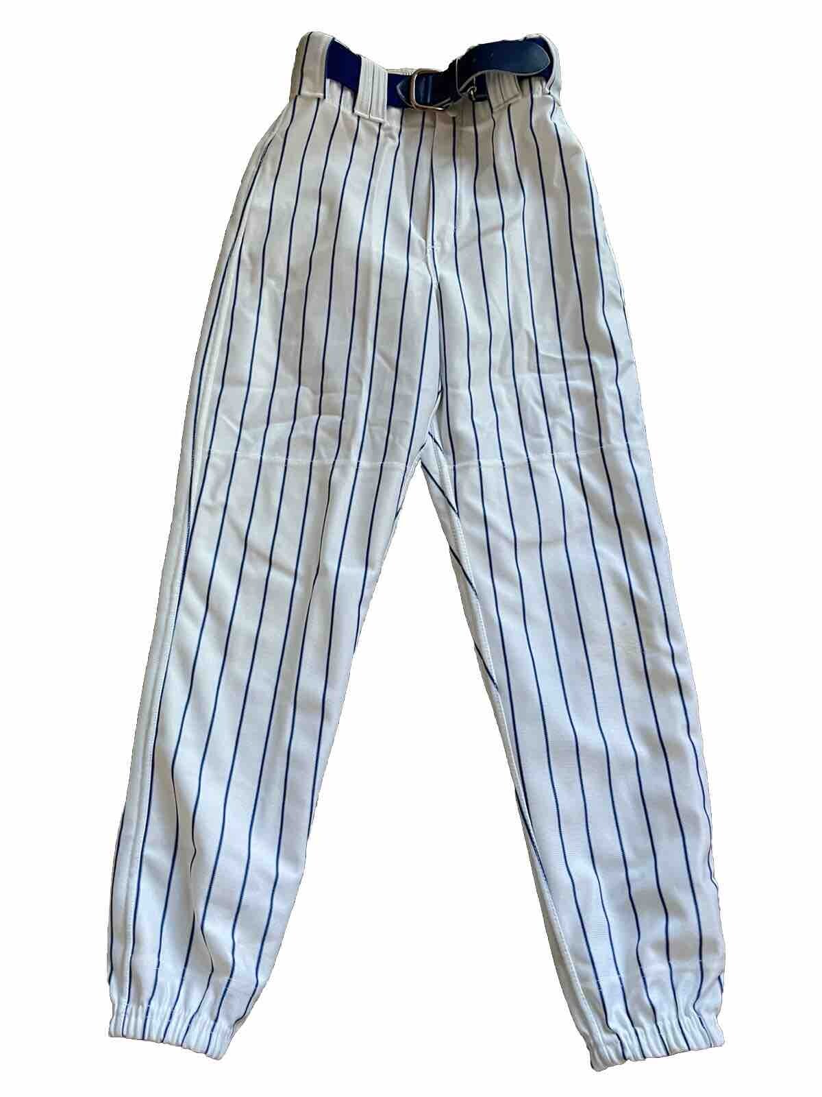 Alleson Athletic Youth Small Baseball Pants White Blue Pinstripe eBay