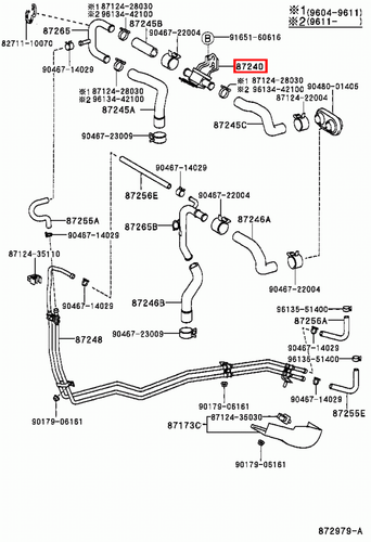 Genuine Toyota Prado VZJ95 Heater Control Valve Tap - Picture 5 of 10