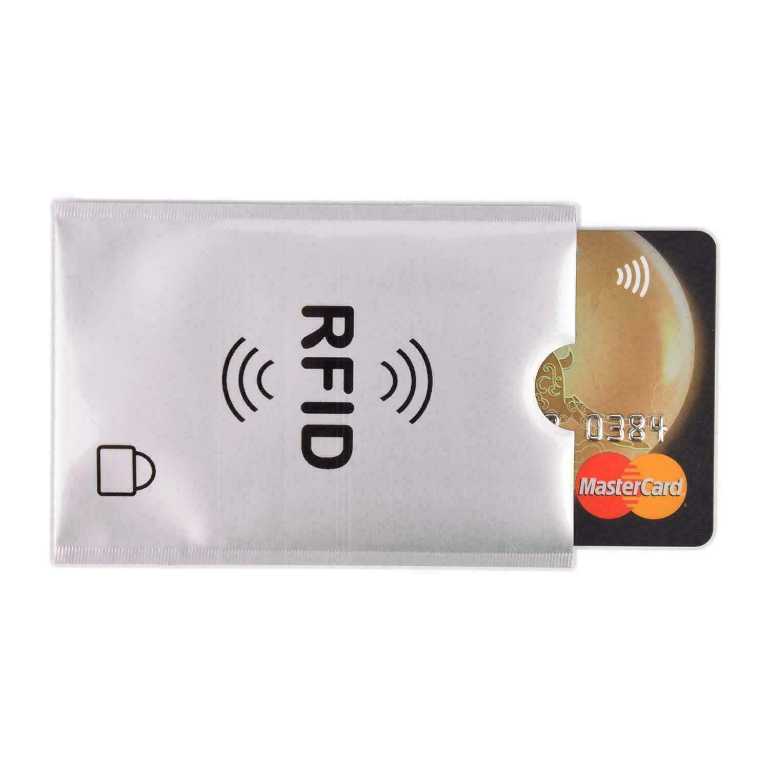 Lot of 8 RFID Blocking Credit Card Sleeve Theft Protector Chip Shield