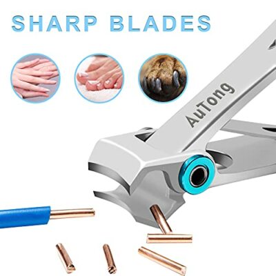 DAWRIS Deutscher Nagelknipser Für Dicke Nägel – Extra Breite Klingen, Mit Sicherheitsverschluss Und Feile