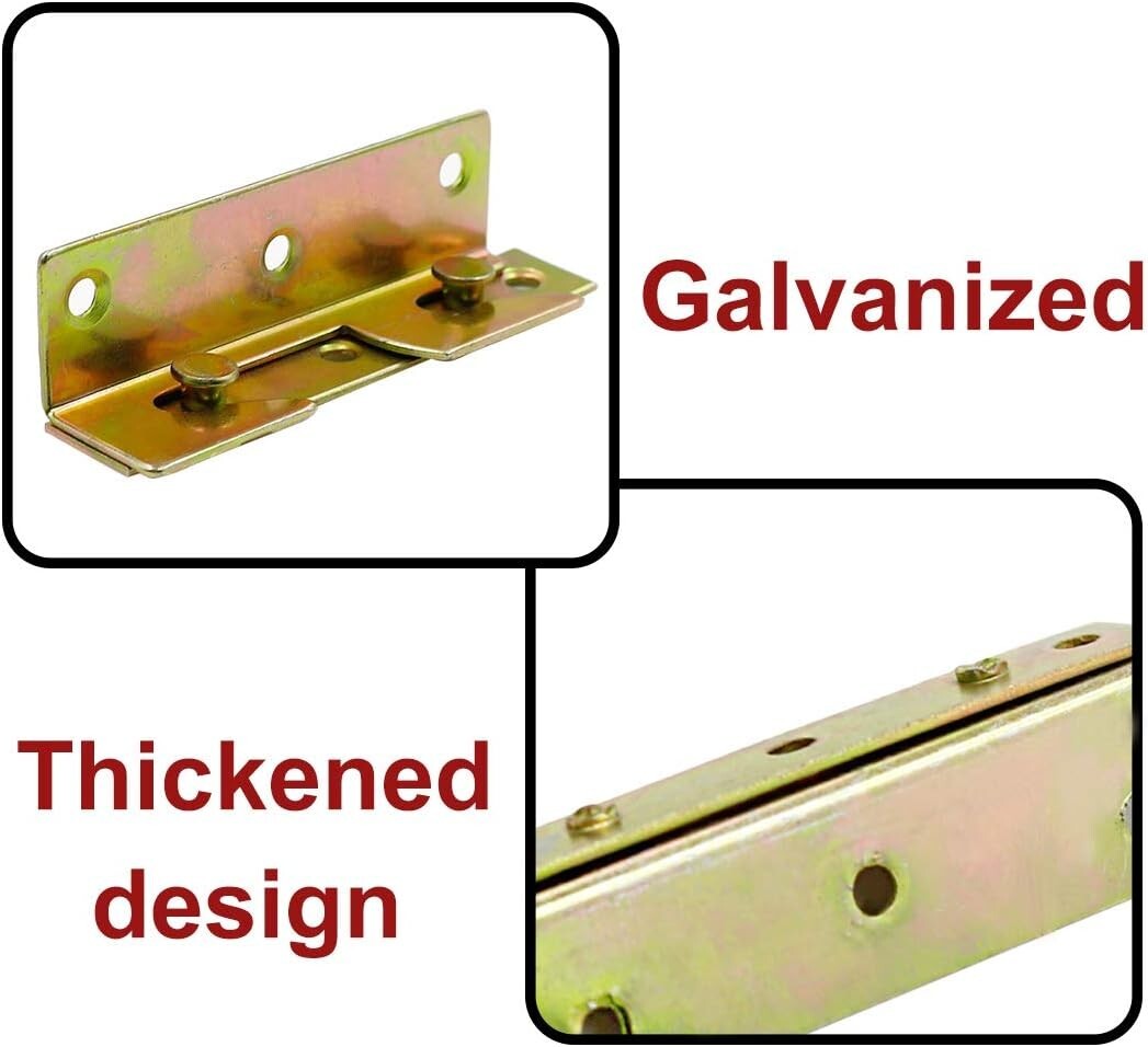 4 Set Bed Frame Rail Brackets Fitting Woodworking Accessories Connector Hardware eBay