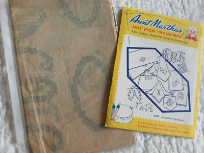 Aunt Martha's X-Stitch Alphabet 1''-3'' & RARE OLD Progress 4'' Alphabet Both Uncut