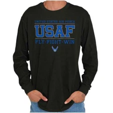 United States Air Force USAF Fly Fight Win Long Sleeve Tshirt for Men or Women