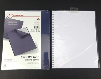 25 Binding Covers 8 3/4'' x 11 1/4  Embossed Grain Texture &  Pack Of White Paper