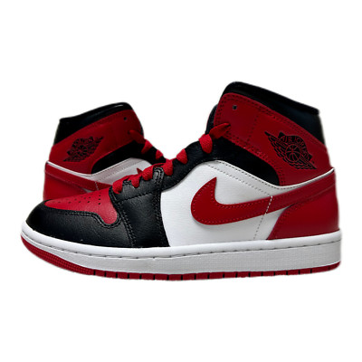 Air Jordan 1 Mid Alternate Bred Toe (WMNS) BQ6472-079 Schwarz Rot Weiß ungetrage