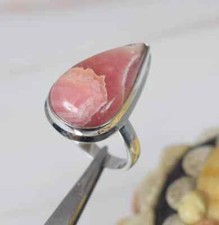 Natural Pink Rhodochrosite Gemstone Ring-925 Sterling Silver Handmade Ring Gift