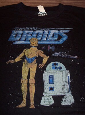 Vintage Style STAR WARS DROIDS R2D2 C-3PO T-Shirt BIG & TALL 3XLT  