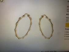 18K GOLD BAMBOO HOOP EARRINGS New