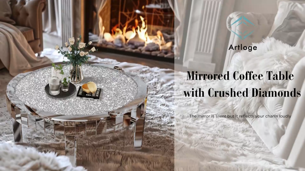 Luxury 80cm Round Coffee Table Crystal Diamonds Desktop Luxury 80cm Round Coffee Table Crystal Diamonds Desktop