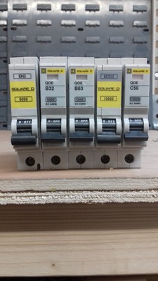 Square D/Schneider QOE QO132EB6 QO150EC10 Q0163EB6 TYPEs B & C mcb - 6 & 10 KA
