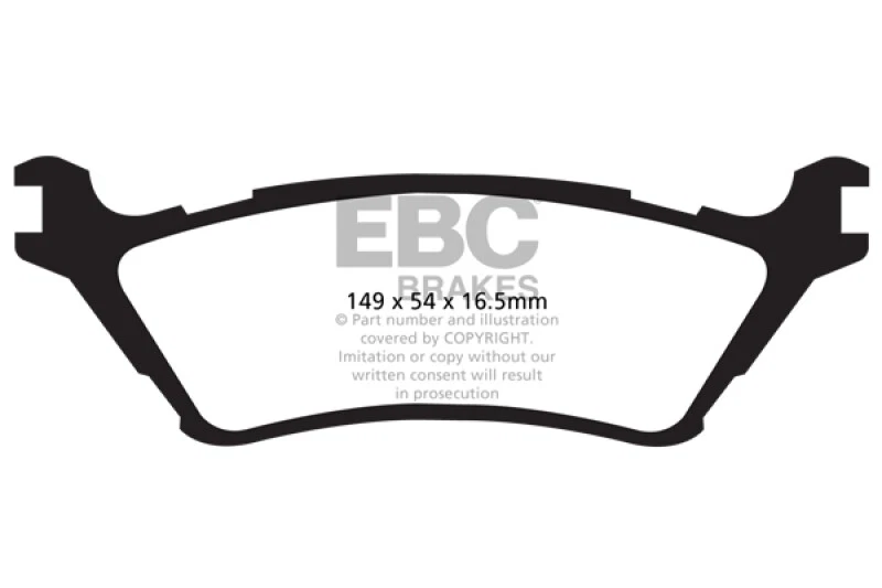 EBC FOR 2015+ Ford F150 2.7 Twin Turbo (2WD) Yellowstuff Rear Brake Pads - Image 4 of 4