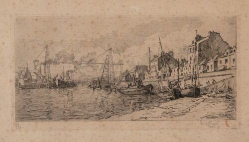 Engraving by René Pinard 1928 numbered 66/130 port of Nantes L5761 - Picture 1 of 10