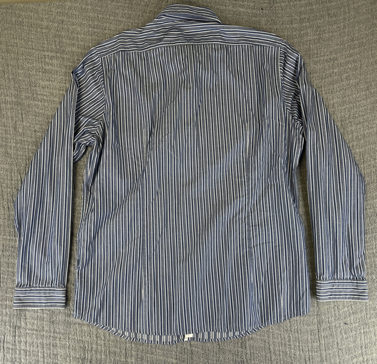 Hugo Boss Men’s Blue Striped Long Sleeve Dress Shirt Regular Fit Size XL thumbnail 3