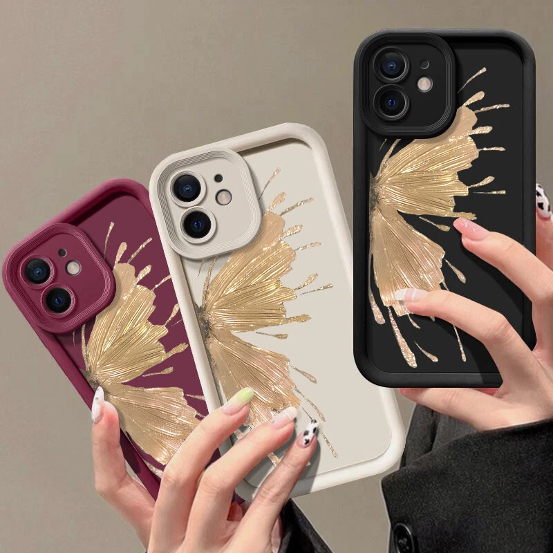 For iPhone 16 15 14 Pro Max 13 12 XR ShockProof Gold Butterfly Girl's Case Cover - Image 4 of 4