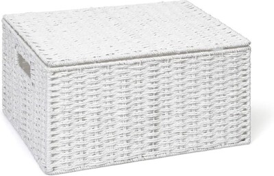 ARPAN Papier Seil Aufbewahrungskorb Box mit Deckel - Weiß (Xlarge) WB-9690XL - NEU