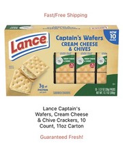Lance Captain's Wafers, Cream Cheese  Chive Crackers, 10 Count, 11oz Carton