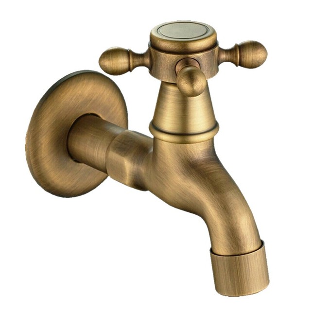 Waterworks Henry Wall Mounted Bathroom Faucet In Vintage Brass For