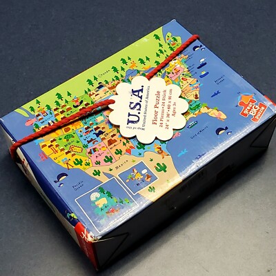 Map of the U.S.A. - 24 Piece Floor Jigsaw Puzzle - Complete 24'' x 36'' - 3 and Up
