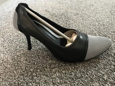 New size 4 high heel court shoe point toe stiletto Black work formal elegant