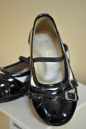Burberry girls leather nova check black ballerina flats shoes size EU 25 US 8.5 - Picture 7 of 9