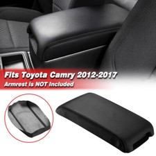 Fits 2012-2017 Toyota Camry Center Console Lid Armrest Leather Cover Trim Black