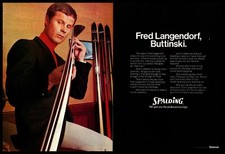 Pubblicità Spalding Fred Langendorf Snow Ski Boss 1970 "Buttinski" 2 pagine stampa vintage