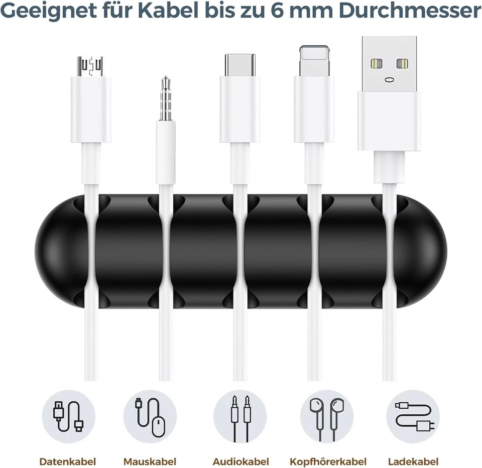 Kabelhalter selbstklebend Kabelhalterung Manager Kabel Organizer Clip schwarz - Bild 3 von 4
