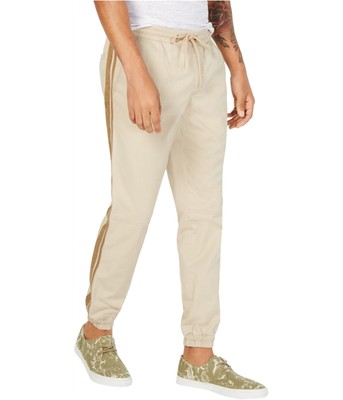 American Rag Mens Side Stripe Casual Jogger Pants, Beige, XX-Large