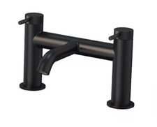 Knurled Deck Mounted Filler Mixer Bath Tap - Matt Black