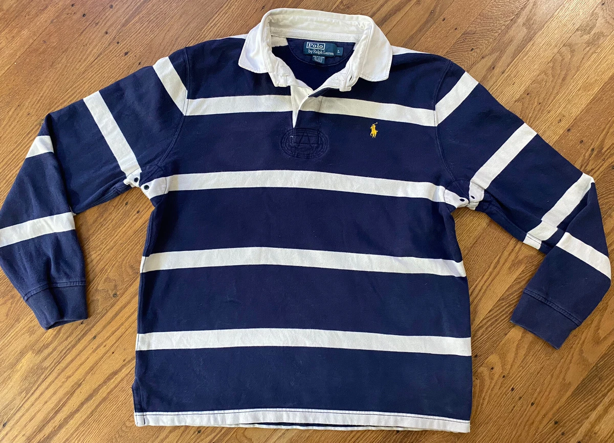 90s Vintage POLO Ralph Lauren Men’s RUGBY shirt,classic Style.large