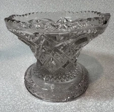 Punch Bowl Base By Heisey In The Sunburst Pattern/Vase Stem #343