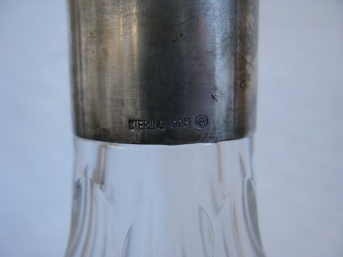 Jarra abdominal jarra de vino jarra de licor cristal 30 cm montura plata 925 - Imagen 4 de 4